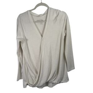 Latched Mama Off-White V-Neck Wrap Top